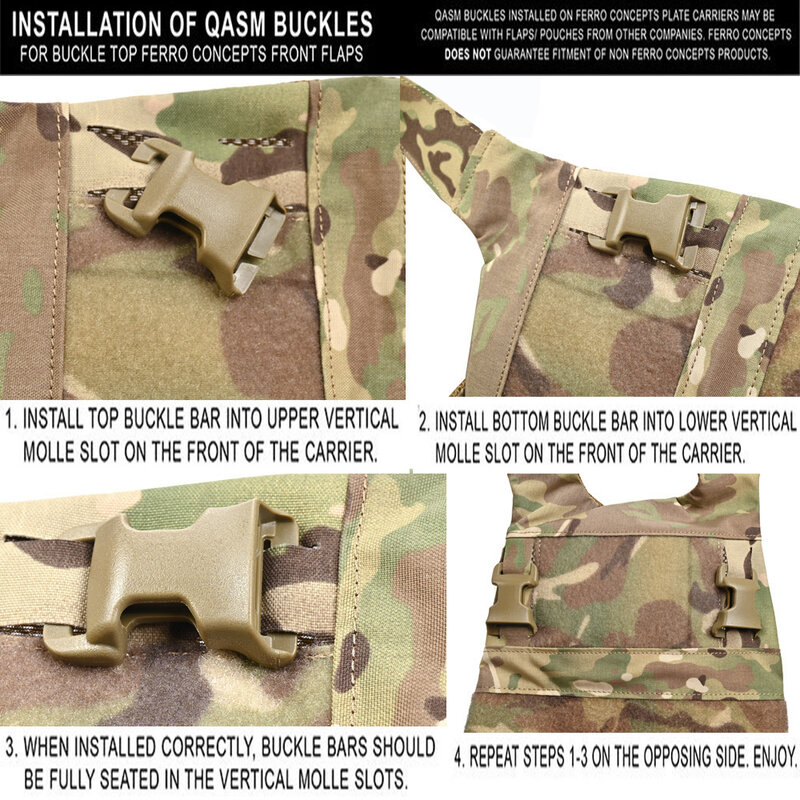 Tactifans Qasm Quick Attatch Surface Mount Voor Jacht Mil-Spec Molle Pals Singels Tactical Airsoft Vest Apparatuur Vro Mannelijke