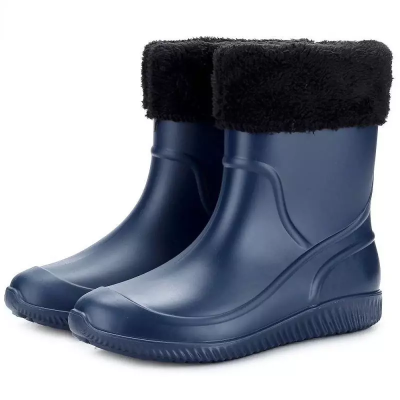 High Quality Men Rain Boots Mid-calf Waterproof Work Boot Spring Fall Fishing Boots Men Keep Warm Winter Rain Shoes Botas Hombre