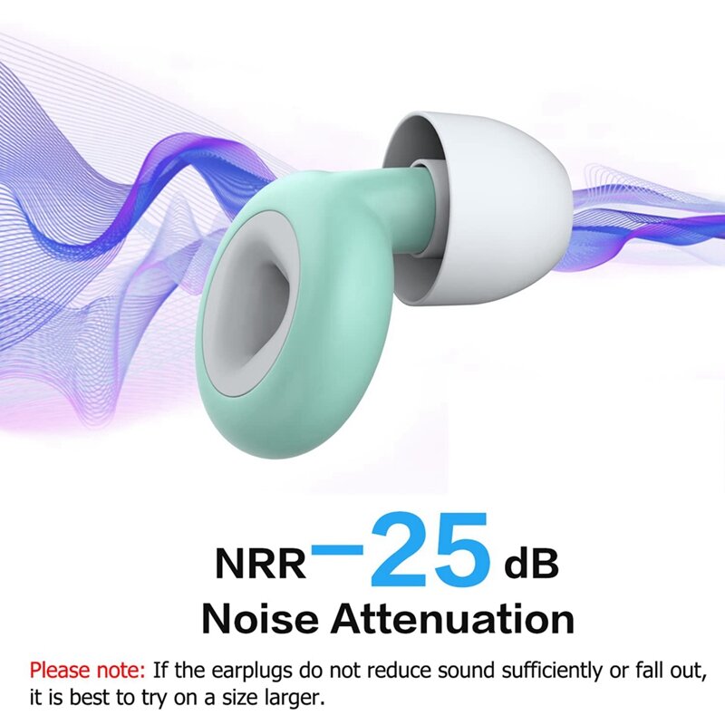 Tapones para los oídos para dormir, cancelación de ruido, súper suave, protección auditiva reutilizable en silicona Flexible, cancelación de ruido
