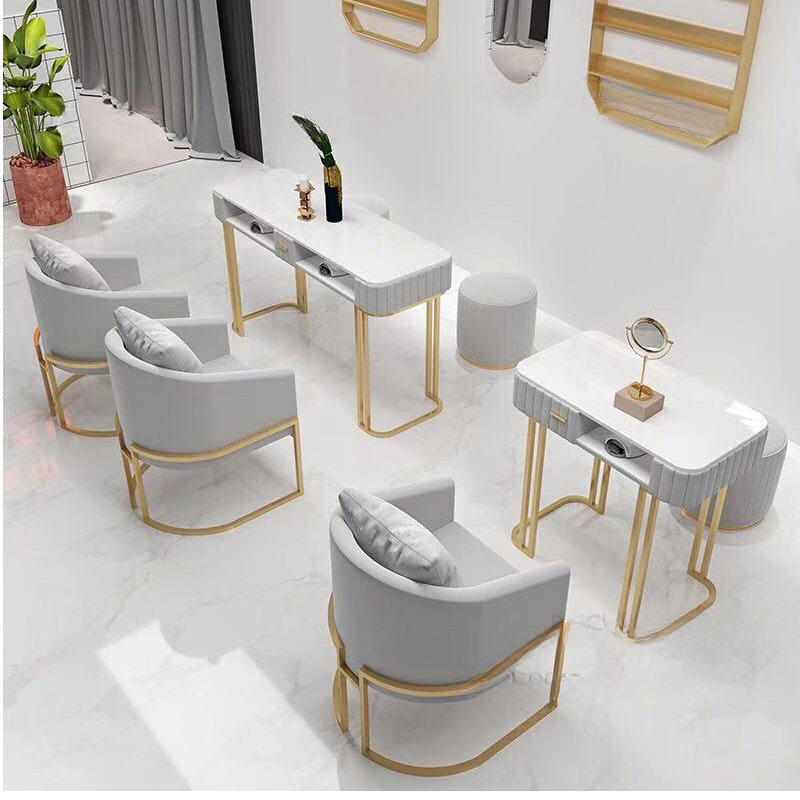 Nordic light luxury Slate Nail Tables Professional Double Manicure Table Salon Furniture beauty salon Manicure Table Chair
