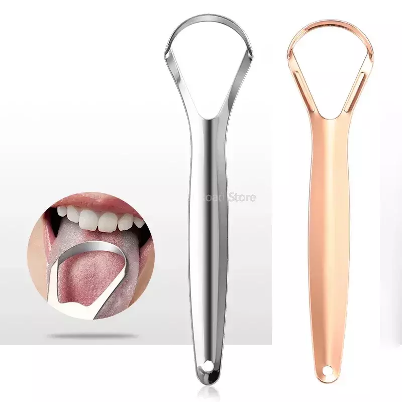 ステンレス鋼のスクレーパー,新鮮な息の洗浄,コーティングされた舌のスクレーパー,口腔衛生ツール,1個