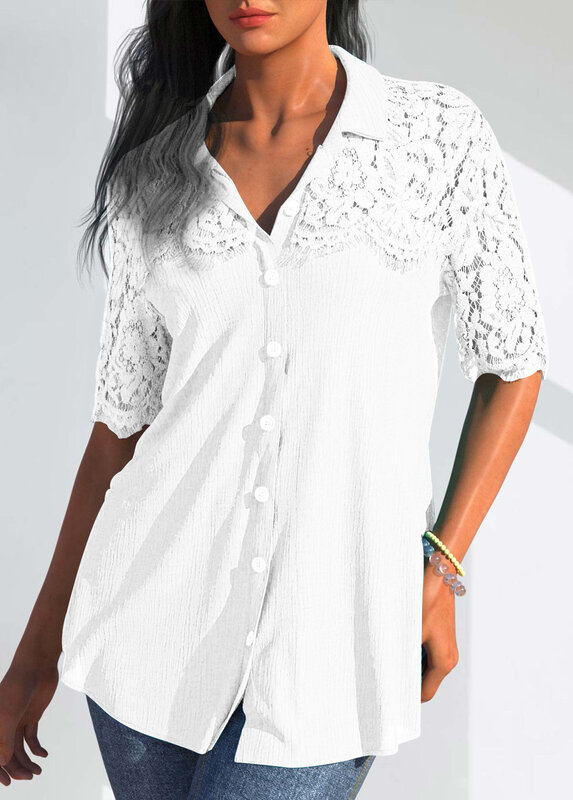 Camisa holgada y cómoda para mujer, blusa informal con estampado Floral de media manga, camisa elegante de moda para verano y primavera, novedad