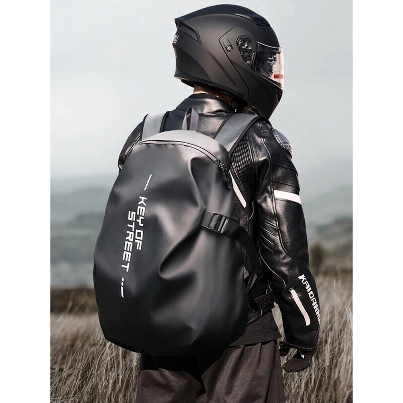 Capacete da motocicleta saco completo capacete cavaleiro saco grande capacidade à prova dwaterproof água equipamento da motocicleta ombro bicicleta equitação mochila masculino