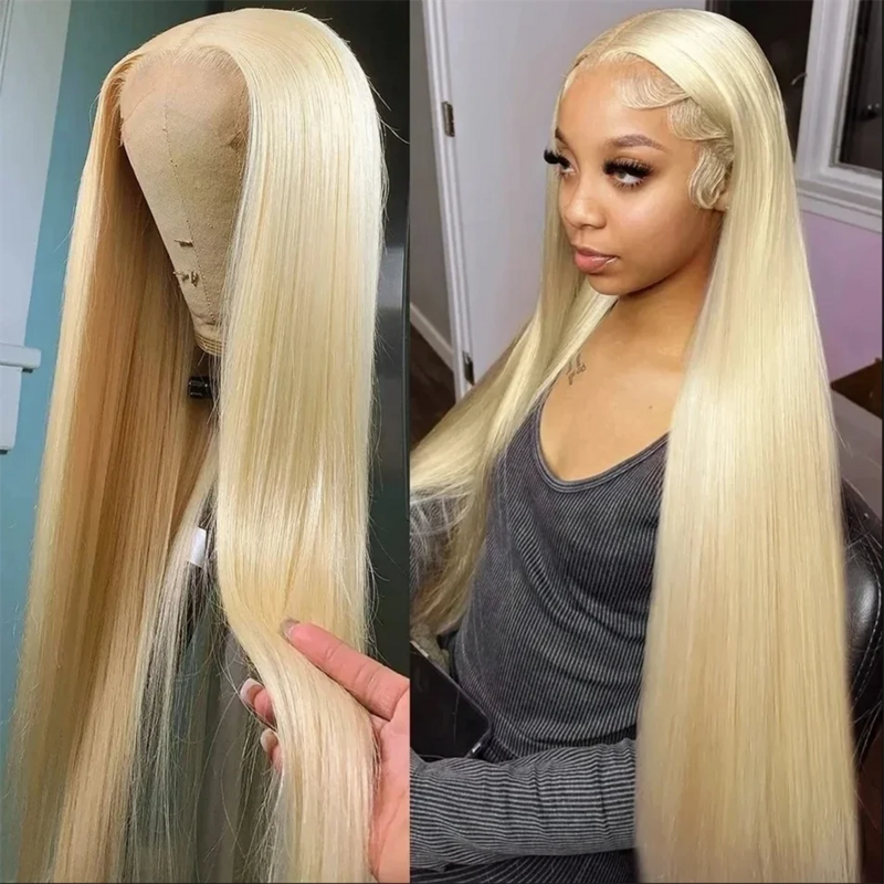 613 Honey Blonde Color Lace Front Human Hair Wigs for Women HD Transparent Bone Straight Lace Frontal Wigs Brazilian Remy Hair