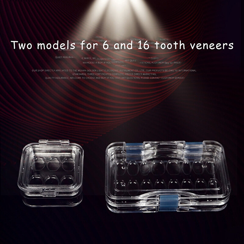 1PCS 6/16 grid Membrane Plastic Denture Tooth Box Transparent Tooth Box Plastic Denture Teeth Box To Storage Crown And Bridges