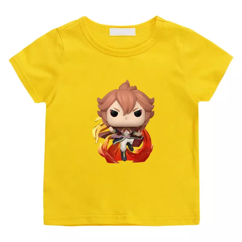 Black Clover Aesthetic Anime T-shirts Kawaii Cartoon Tshirt Cute Manga 100% Cotton Short Sleeve Boys/girls Fashion Tee-shirt