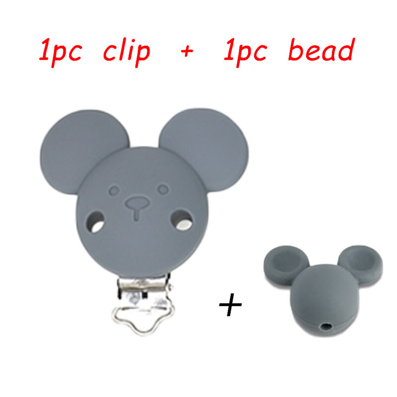 Kovict 2 pz/lotto perline in Silicone clip per ciuccio animali dei cartoni animati collana per dentizione clip per ciuccio fai da te per uso alimentare accessori per catena