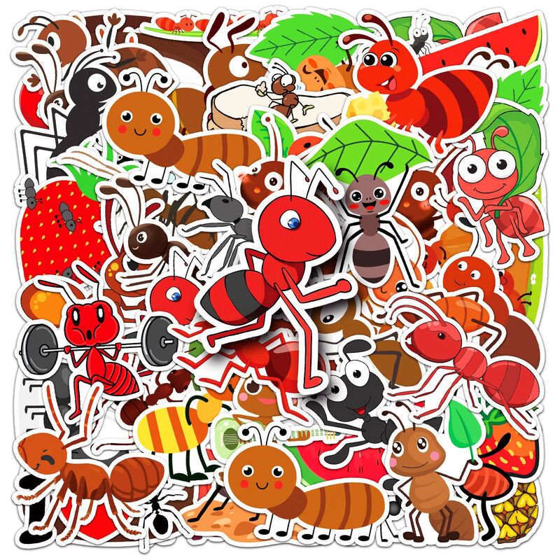 ملصقات جرافيتي من سلسلة رسوم كرتونية النمل ، مناسبة لأجهزة الكمبيوتر المحمول ، خوذات ، ديكور سطح المكتب ، ألعاب ذاتية الصنع ، بيع بالجملة ، 50 *
