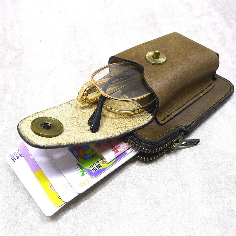 Blongk حافظة نظارات قابلة للطي حقيبة بحزام جلد الخصر حزمة انغلق بطاقة و ID حامل الحقيبة الرجال النساء LFD-ZDS