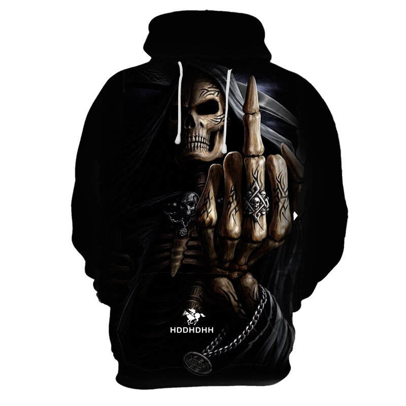New Men 3D Print Skulls Sweatshirt Hoodie Male Hip Hop Hooded Pullovers Tracksuits