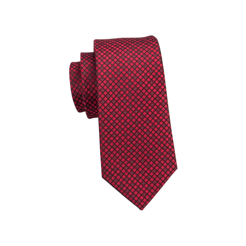 Hi-Tie Designer cravatta da sposa in seta scozzese bordeaux rossa per uomo Handky gemello regalo cravatta da uomo moda Business Party dropshipping