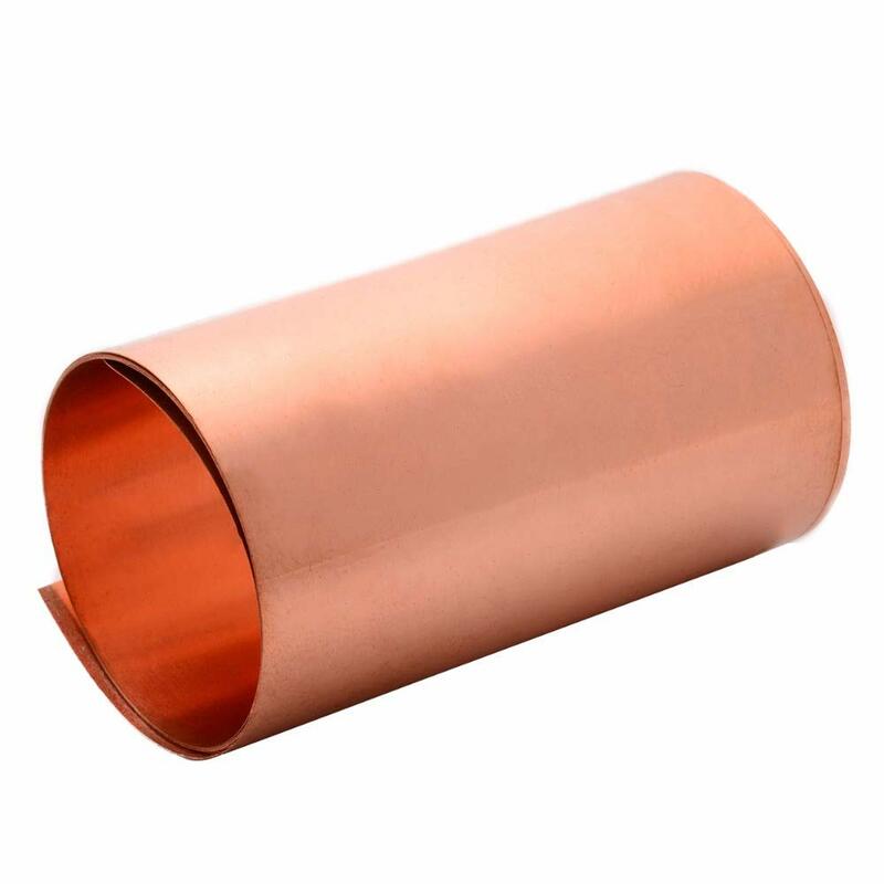 Placa de cobre puro 99.9%, lámina de cobre rojo, espesor de 0,01-0,5mm, 1/5 piezas