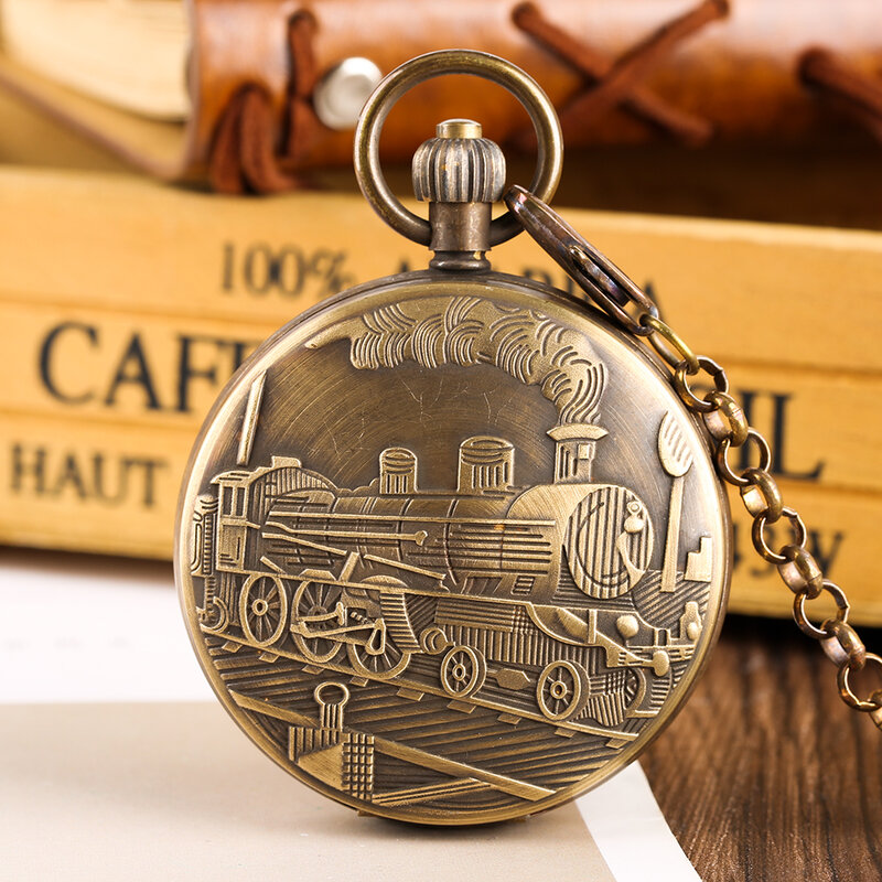 Luxus reines Kupfer Tourbillon Handaufzug mechanische Taschenuhren antiken Stil Geschenk Männer Messing Taschen kette Anhänger Uhr