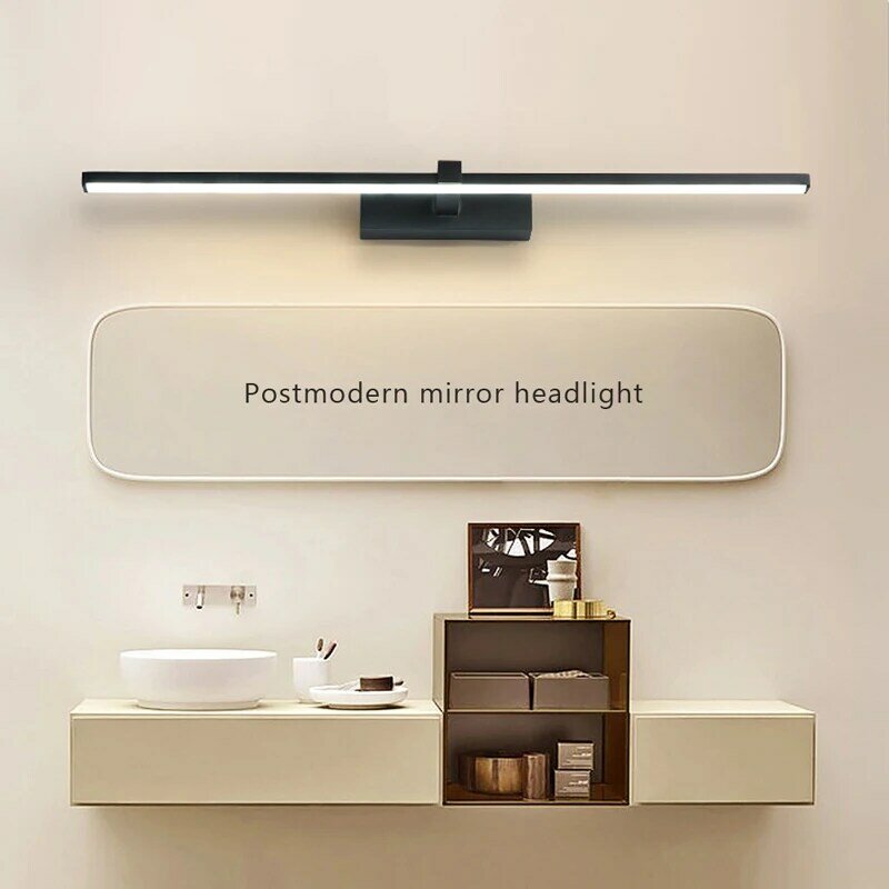 Lampu Dinding LED kamar mandi Modern, lampu tembok perangkat keras lampu tiga warna Aluminium Led hitam putih