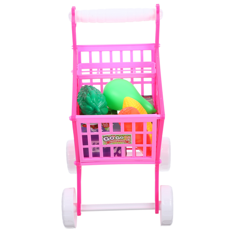 Cart Shopping Kidsmini For Grocery Trolley Simulation Toddler Storage Playing Rack Store S Simulated Wheels Supermarket