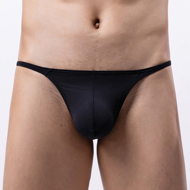 Sexy Men's Thong Briefs T-Back G-String Bikini Underwear Low Rise Pouch Panties Thin Breathable Slip Homme Knickers