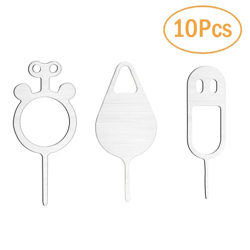 10pcs SIM Card Removal Pin dell'ago Pry Eject Sim Card Tray Open Needle Pin per IPhone Samsung Xiaomi Redmi SD Card Tool Kit