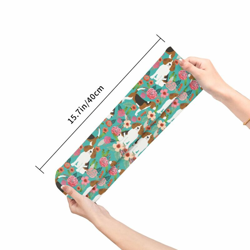 Носки Beagle с цветами для мужчин и женщин, смешные носки в стиле Харадзюку С Изображением Животных, подарок на весну, лето, осень и зиму