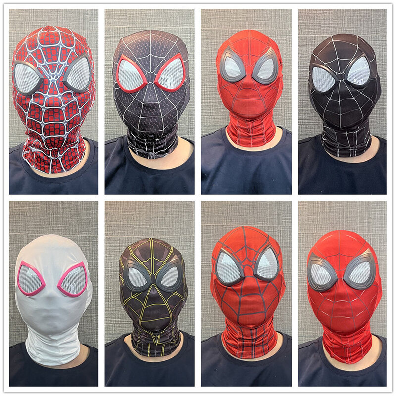 Disney-máscara completa para Halloween para adultos y niños, Cosplay de Spiderman Superior Verse Black Raimi Red Visible para hombres y mujeres, gran oferta