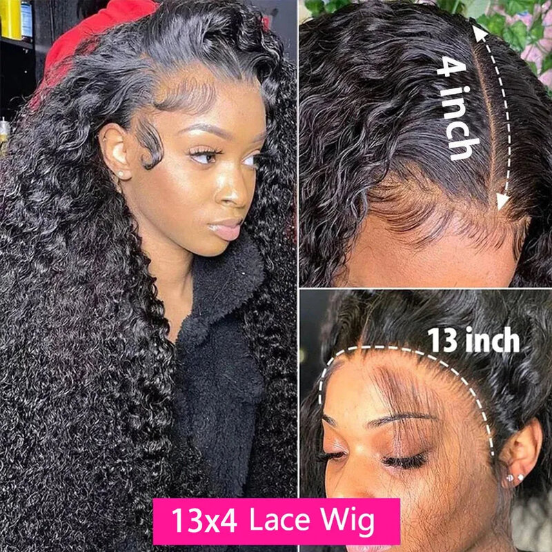 Water Wave Lace Frontal Wigs para mulheres negras, Full Lace, cabelo humano, molhado e ondulado, solto, profundo, HD, 13x4