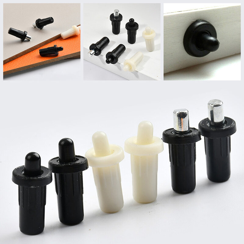 10 sprężynowych kołków wymiennych czarno/białych plastikowych stal walcowana na zimno sprężynowych do mocowania drzwi i żaluzji