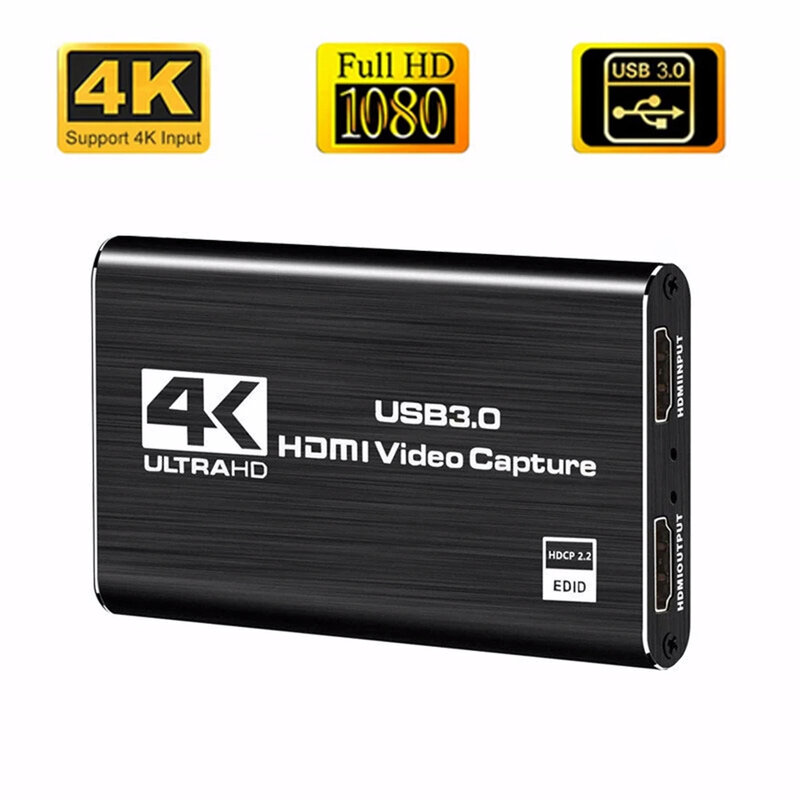 Karta przechwytywania wideo 4k 1080p 60fps HD Pudełko do nagrywania kamery HDTV - kompatybilne z nagrywarką USB 3.0pc do transmisji strumieniowej na żywo