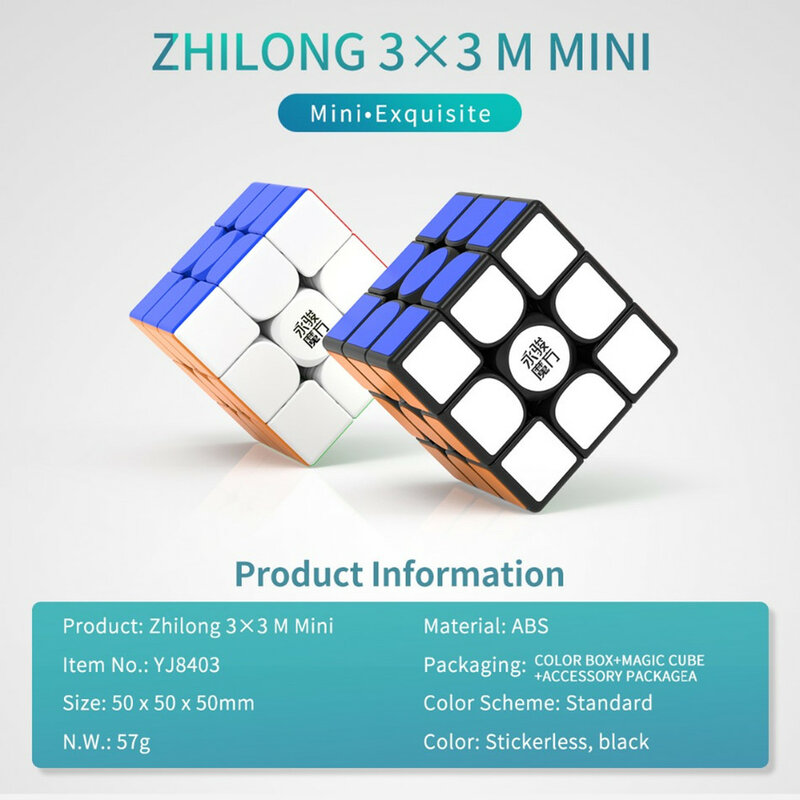YJ Zhilong Mini cubos magnéticos de velocidad, rompecabezas de Cubo mágico, tamaño pequeño, 3 M, 4 M, 4 M, 5x5 M