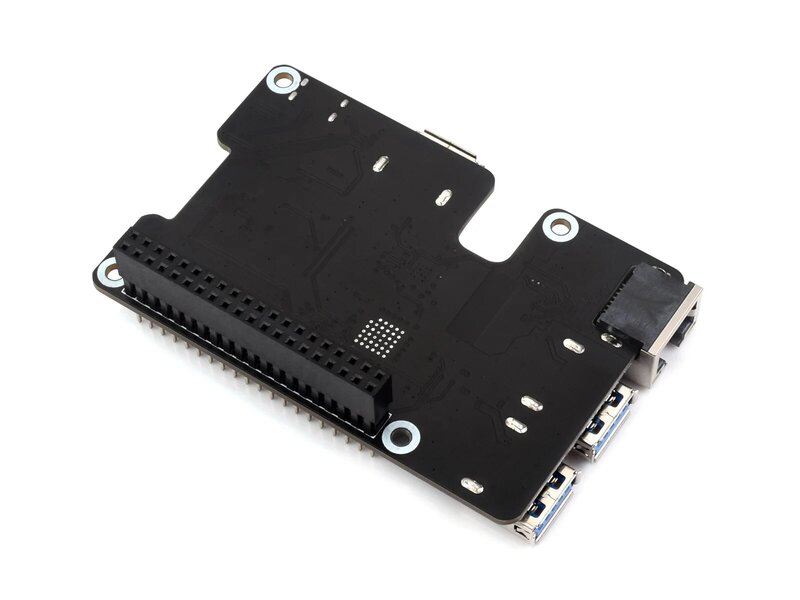 Raspberry Pi 5 PCIe a Gigabit ETH USB3.2 Gen1 16PIN HAT + 3USB HUB SIN controlador, Plug And Play