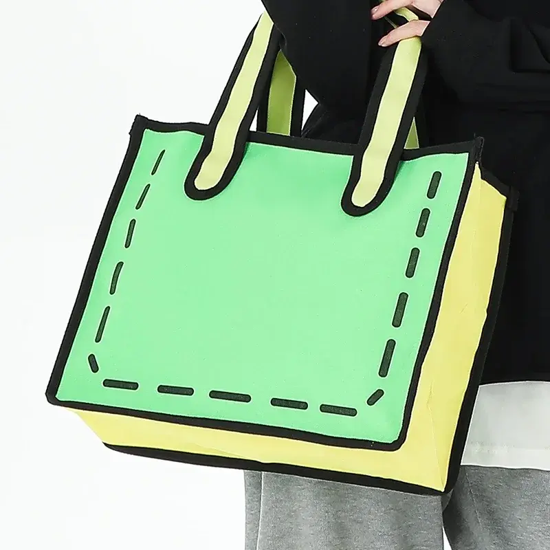 Nylon Cloth Women Handbags Large Cartoon Simple Contrast Color Portable Soft Ladies Tote Bags 2023 Summer Female Messenger Bag
