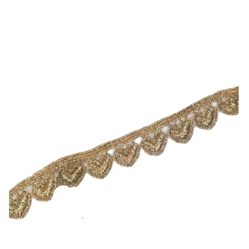 1 jardów hafty wstążka ślubna aplikacja z koronki tkaniny materiały biała koronkowa gipiura złote koronki tkaniny sukienki ruban dentelle LE31