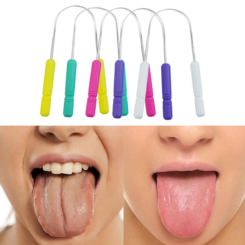 Raspador de lengua con mango de plástico ABS, limpiador de revestimiento de lengua, Reduce el mal aliento, cepillo de limpieza bucal reutilizable