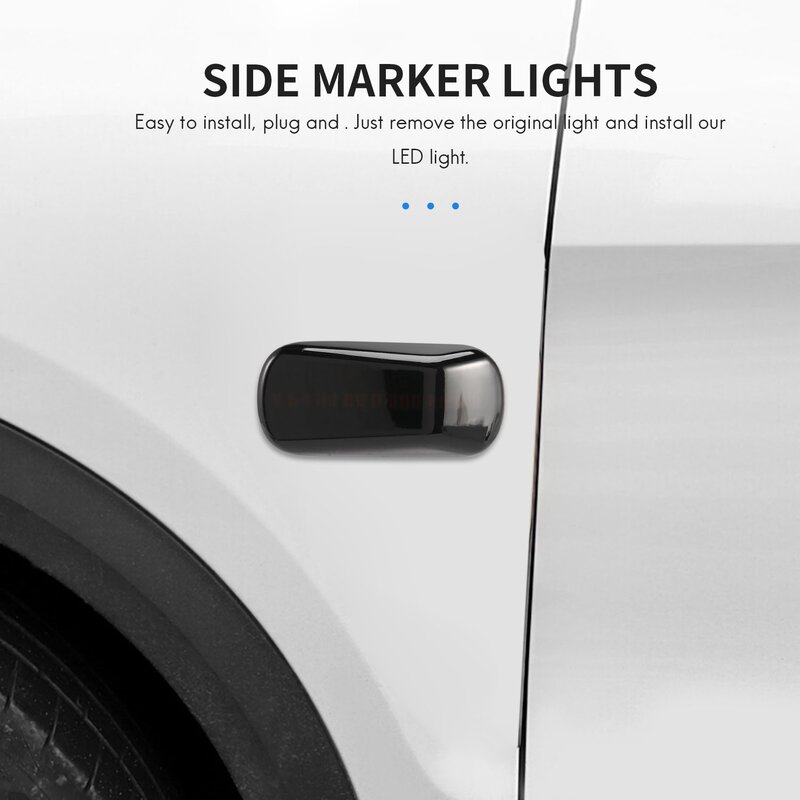 Lámpara LED de señal de marcador lateral dinámico para coche, luz de giro para Accord V Fit Jazz Odyssey negro
