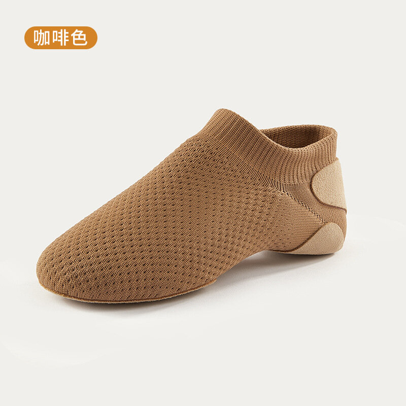 Dance shoes flying woven mesh jazz dance shoes modern ballet square cheerleading practice shoes physical teacher dance shoes