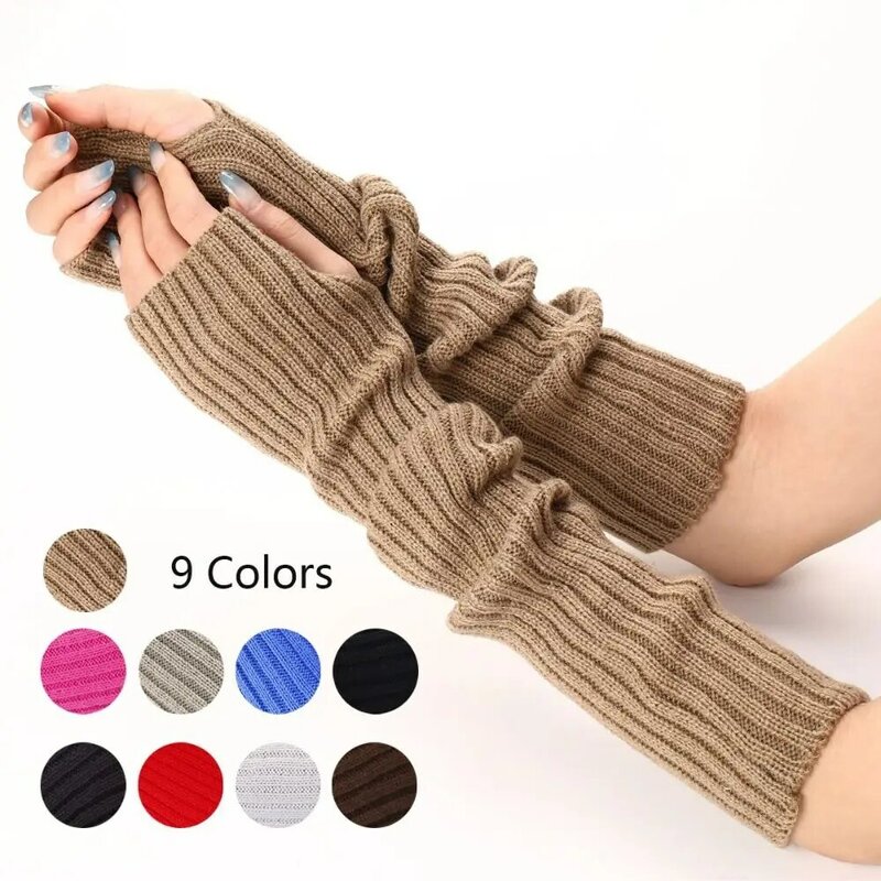 Fingerless Long Wrist Gloves Japanese 52cm Arm Warmers Elbow Mittens False Sleeves Goth Punk Ankle Wrist Sleeves Outdoor