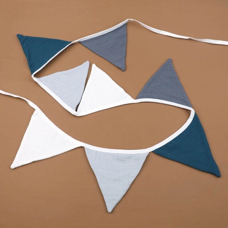 8 pezzi/set eleganti bandierine in cotone con ghirlanda per bambini per l'arredamento moderno della cameretta dei bambini