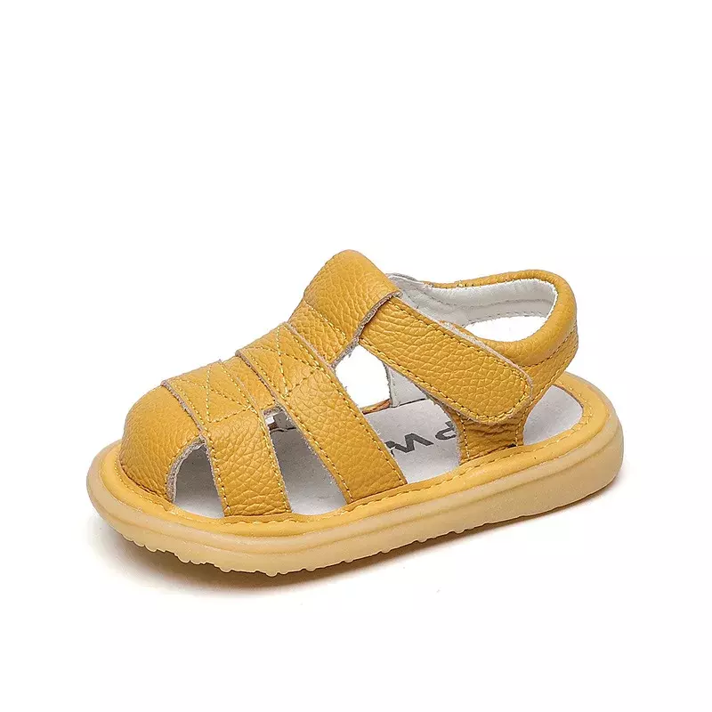 Neonate ragazzi sandali estate neonato Anti-collisione scarpe da bambino fondo morbido bambini scarpe in vera pelle sandali da spiaggia per bambini