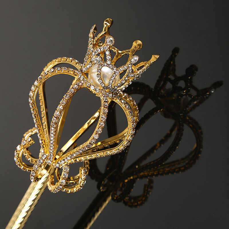 50cm 여왕 왕관 원활한 지팡이 신부 결혼식 왕관 여성 Grisl 여왕 왕관 파티 의상 소품, 공주 지팡이 보석