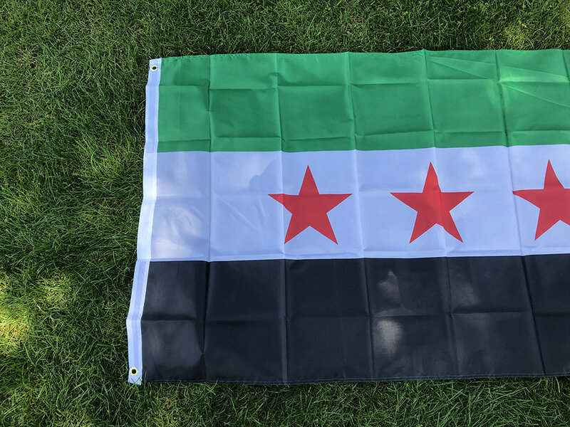 SKY FLAG-Bandeira suspensa para decoração de casa, Hama, República Árabe, Bandeira de Três Estrelas, 90x150cm