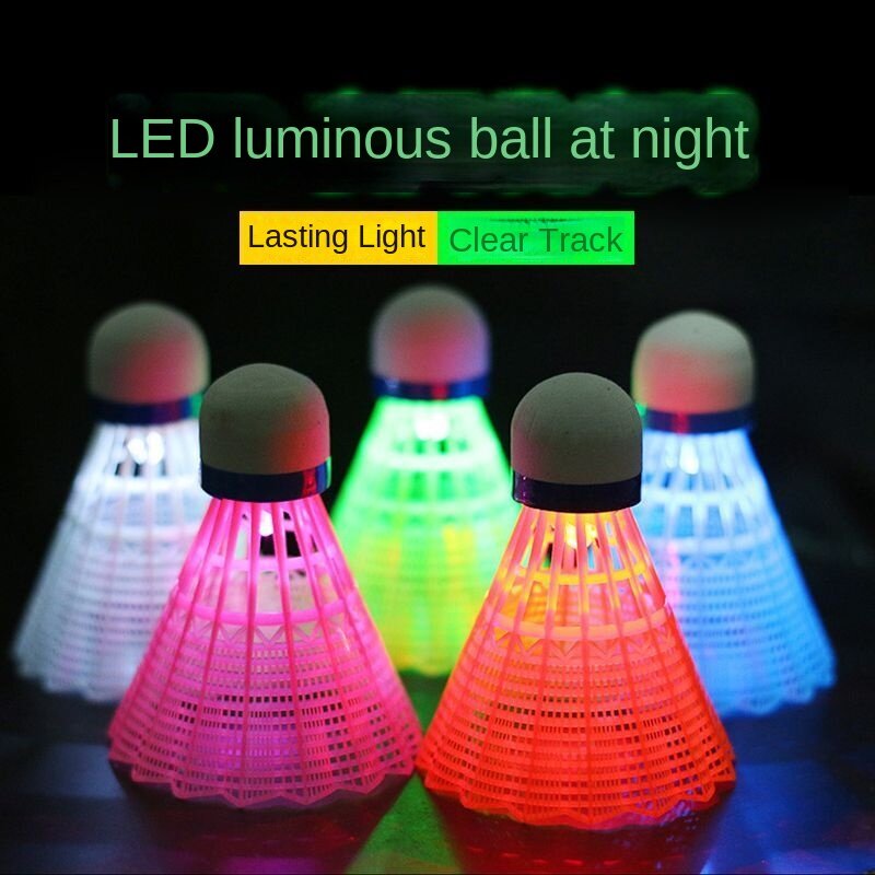 LED Luminous Luminous Goose Feather Badminton Children's Toy Windproof Durable Night with Light High Elasticity Night