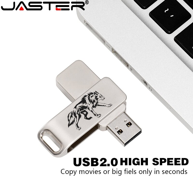 JASTER-Clé USB 2.0 en métal avec logo personnalisé, clé USB, clé USB, disque U, affaires commerciales, 4 Go, 8 Go, 16 Go, 32 Go, 64 Go, vente en gros