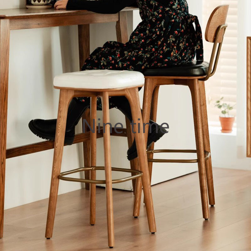 革のレトロな木製の受信椅子、北欧の高い、アメリカの丸い椅子、金属の椅子、モダンな家具、アクセント