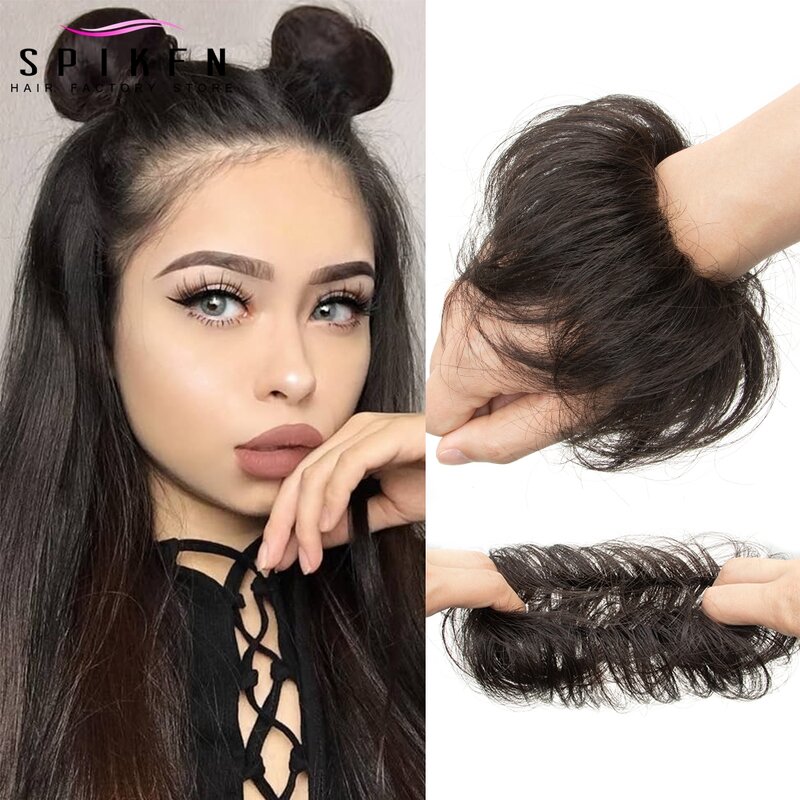 Messy Hair Bun Hair Pieces Straight Scrunchie Updo with Elastic Rubber Band Extension Human Hair Ponytail Chignon Donut for wome