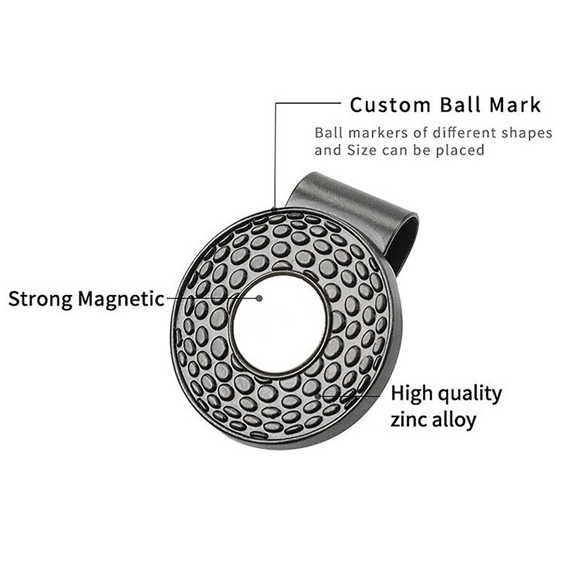 Magnetyczny znacznik piłka golfowa przypinka do czapki golfowej zacisk daszki golfowe ze stali nierdzewnej akcesoria do pomoce szkoleniowe golfowego