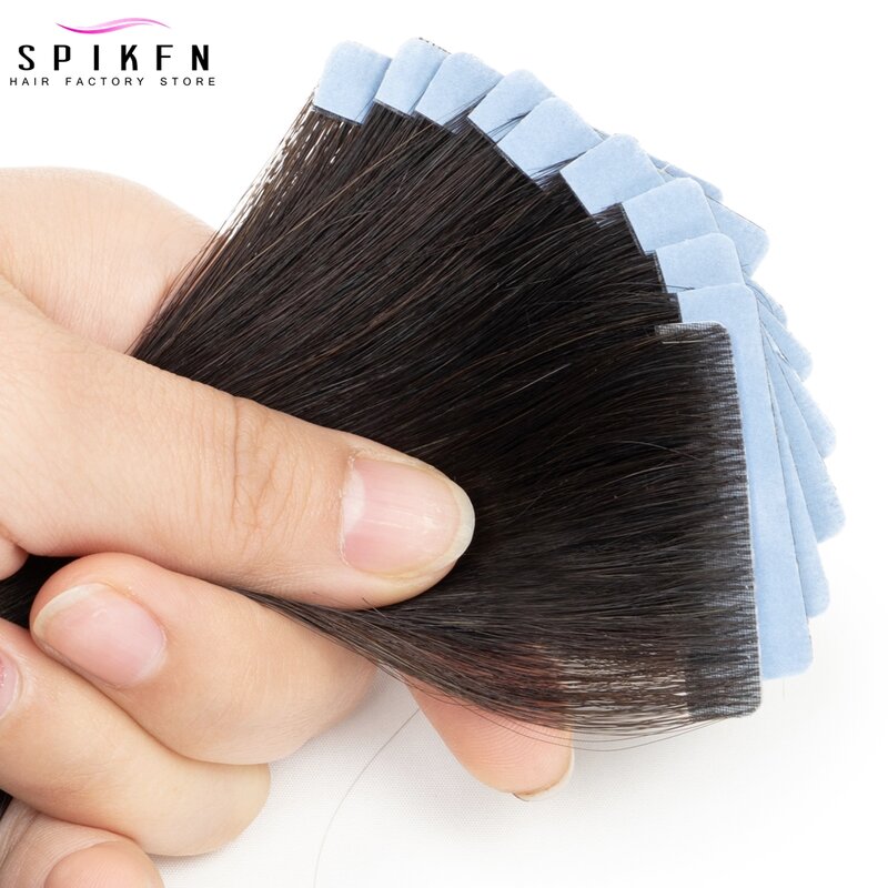 Бесшовная лента для наращивания человеческих волос, натуральная прямая невидимая лента для наращивания волос, искусственная кожа 12-22 дюйма, лента для наращивания волос