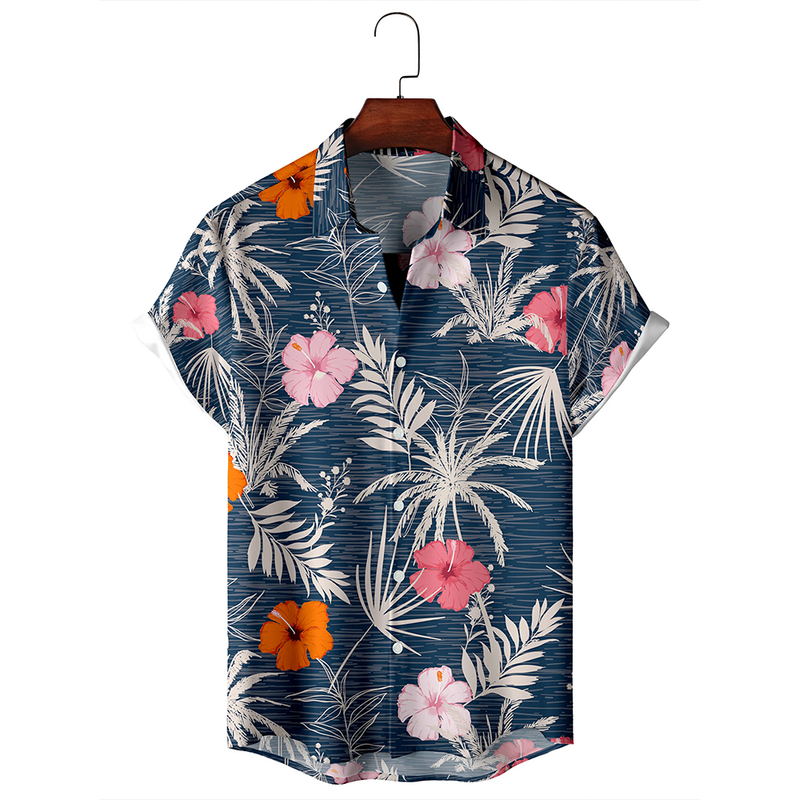 قالب:Botanical Floral Print Men's and Women's Summer Pattern Button-Down Short Sleeve Shirts Fashionable Seside Beach Lapel Tops (باللغة الإنجليزية)