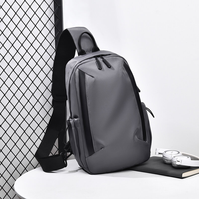 Toposhine Men's Chest Bag Trendy Brand Diagonal Backpack Summer Small Bag Light Luxury Single Shoulder Bag Advanced Fabric Bag