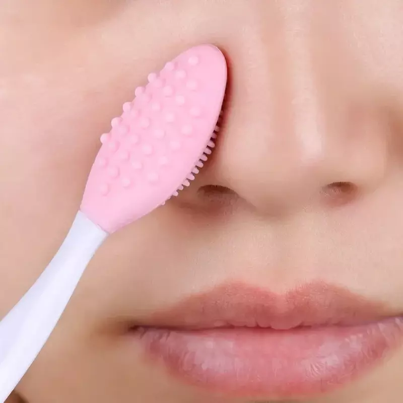 1 szt. Silikonowa szczotka do czyszczenia zaskórników pędzel kosmetyczny nosa do czyszczenia nosa usuwająca zaskórniki makijaż twarzy przybory do pielęgnacji
