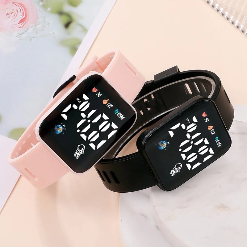Jam tangan pasangan LED Digital, jam tangan elektronik untuk pria wanita, jam tangan militer olahraga, jam tangan silikon LED Digital