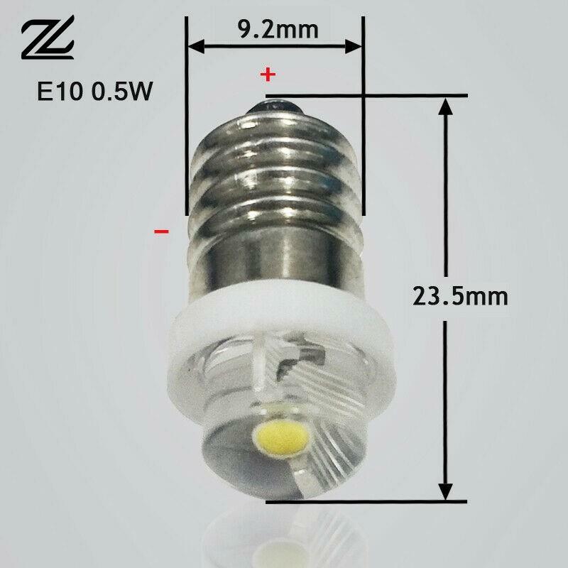 Led Flashlight Torch Bulb Replacement E10 P13.5S Screw Port 0.5W 3V 4.5V 6V Indicator Signal Instrument Small Bulb