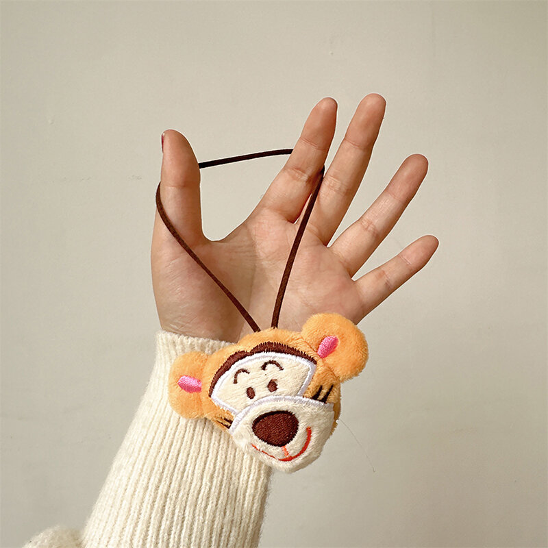 Boneka panda anak anjing liontin gantungan kunci untuk kunci tas ransel Dekorasi mainan anak-anak Aksesori pernak-pernik mobil